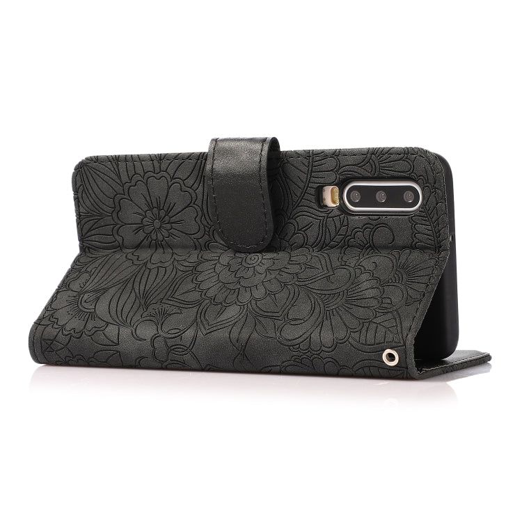 For Huawei P30 Skin Feel Embossed Sunflower Horizontal Flip Leather Case with Holder & Card Slots & Wallet & Lanyard