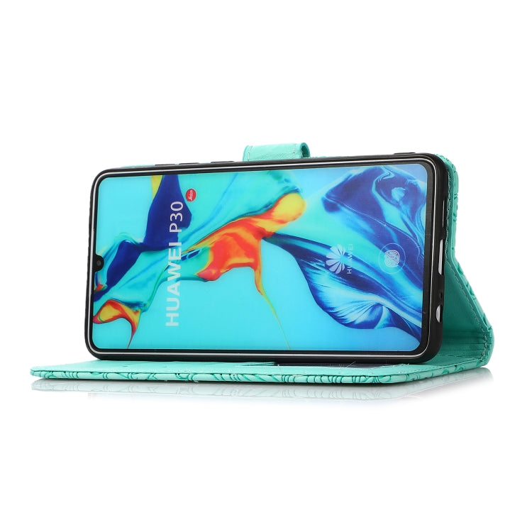 For Huawei P30 Skin Feel Embossed Sunflower Horizontal Flip Leather Case with Holder & Card Slots & Wallet & Lanyard