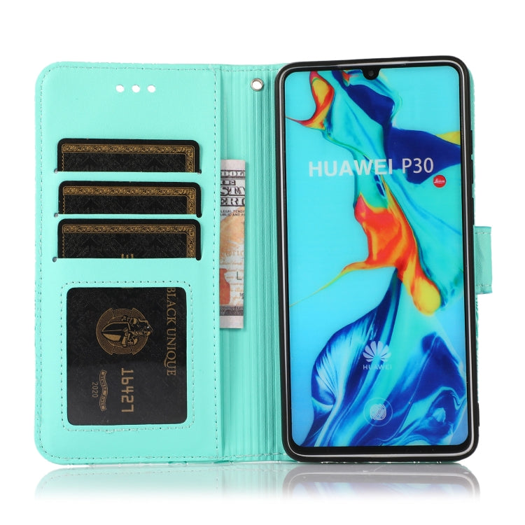 For Huawei P30 Skin Feel Embossed Sunflower Horizontal Flip Leather Case with Holder & Card Slots & Wallet & Lanyard