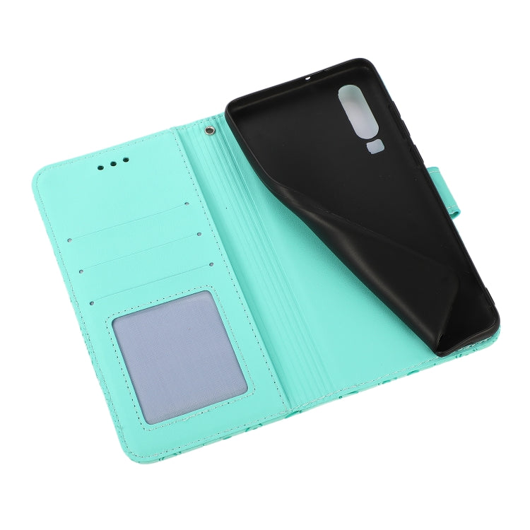 For Huawei P30 Skin Feel Embossed Sunflower Horizontal Flip Leather Case with Holder & Card Slots & Wallet & Lanyard