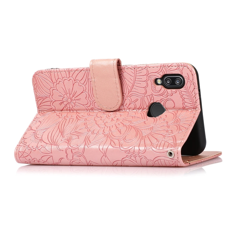 For Huawei P20 lite Skin Feel Embossed Sunflower Horizontal Flip Leather Case with Holder & Card Slots & Wallet & Lanyard
