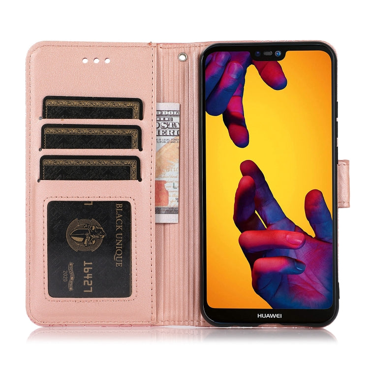 For Huawei P20 lite Skin Feel Embossed Sunflower Horizontal Flip Leather Case with Holder & Card Slots & Wallet & Lanyard