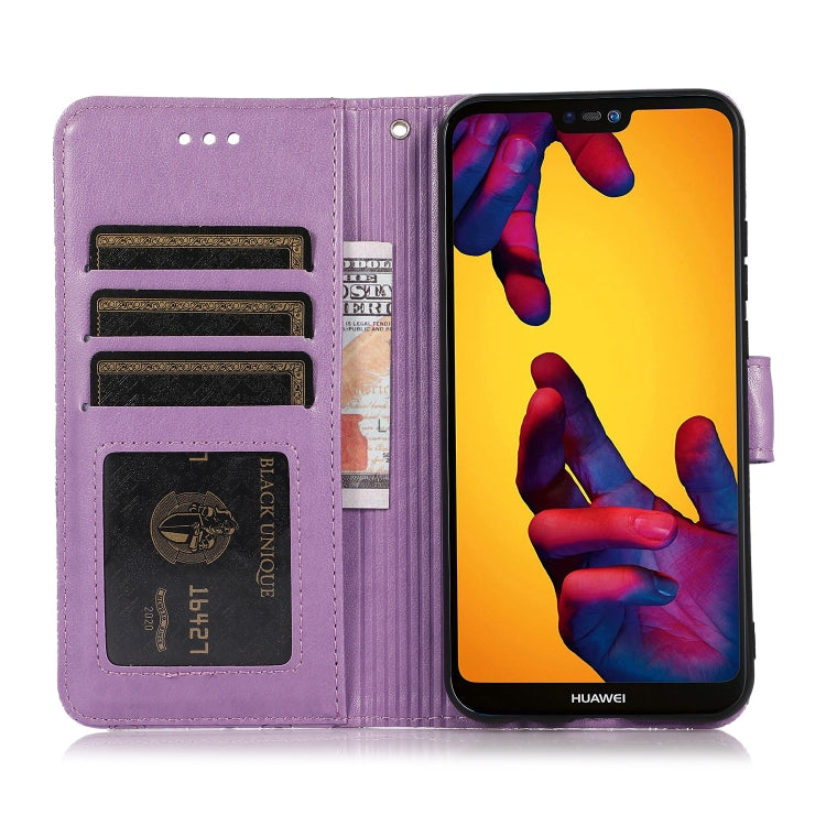 For Huawei P20 lite Skin Feel Embossed Sunflower Horizontal Flip Leather Case with Holder & Card Slots & Wallet & Lanyard