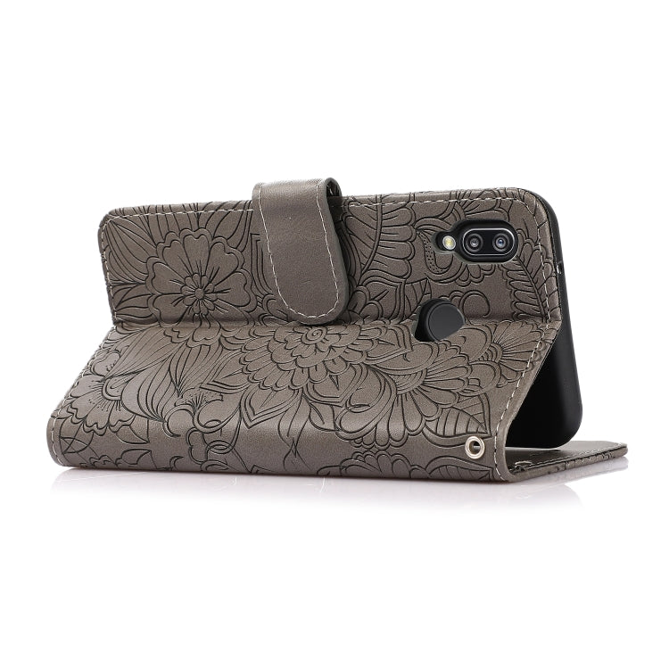 For Huawei P20 lite Skin Feel Embossed Sunflower Horizontal Flip Leather Case with Holder & Card Slots & Wallet & Lanyard