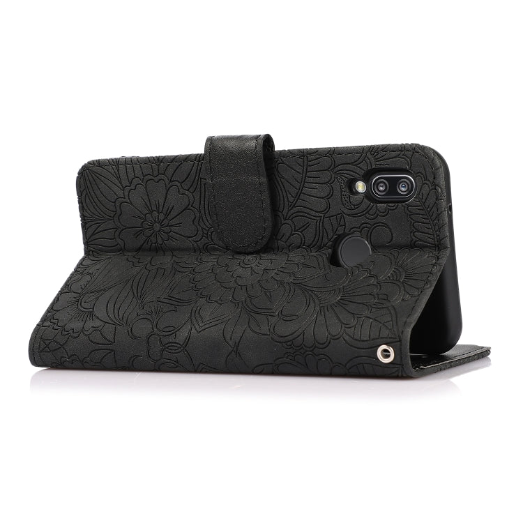 For Huawei P20 lite Skin Feel Embossed Sunflower Horizontal Flip Leather Case with Holder & Card Slots & Wallet & Lanyard