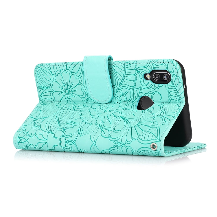 For Huawei P20 lite Skin Feel Embossed Sunflower Horizontal Flip Leather Case with Holder & Card Slots & Wallet & Lanyard