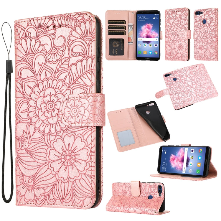For Honor 7S Skin Feel Embossed Sunflower Horizontal Flip Leather Case with Holder & Card Slots & Wallet & Lanyard