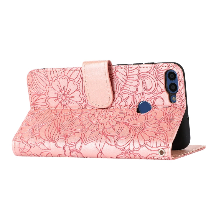 For Honor 7S Skin Feel Embossed Sunflower Horizontal Flip Leather Case with Holder & Card Slots & Wallet & Lanyard