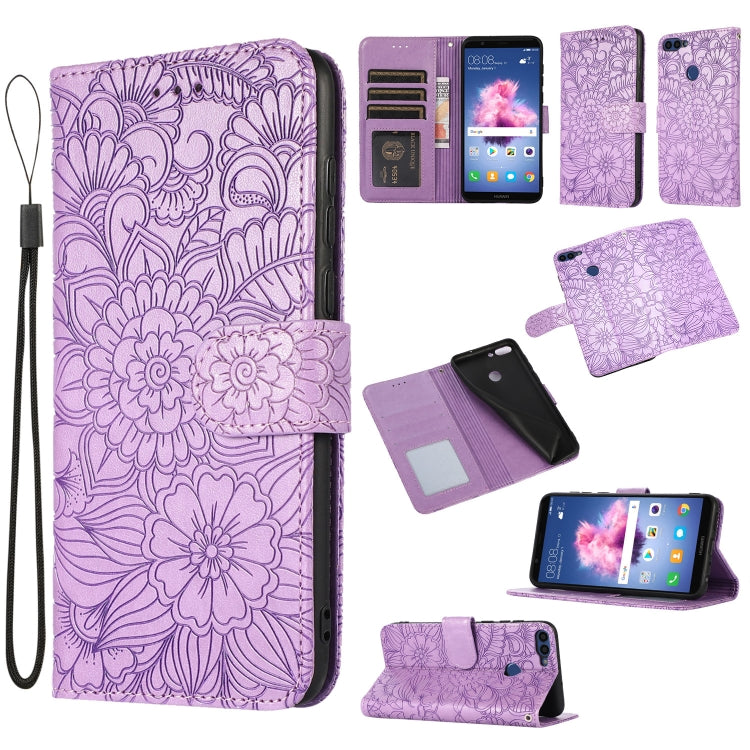 For Honor 7S Skin Feel Embossed Sunflower Horizontal Flip Leather Case with Holder & Card Slots & Wallet & Lanyard