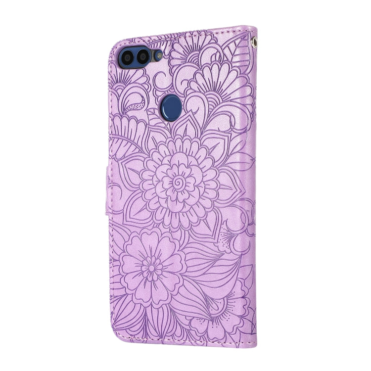 For Honor 7S Skin Feel Embossed Sunflower Horizontal Flip Leather Case with Holder & Card Slots & Wallet & Lanyard