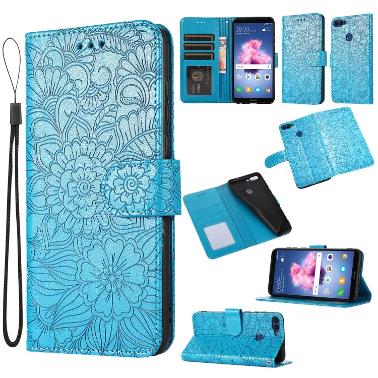 For Honor 7S Skin Feel Embossed Sunflower Horizontal Flip Leather Case with Holder & Card Slots & Wallet & Lanyard