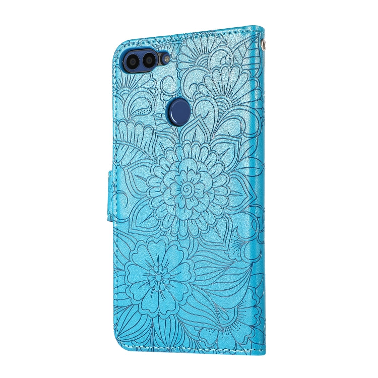For Honor 7S Skin Feel Embossed Sunflower Horizontal Flip Leather Case with Holder & Card Slots & Wallet & Lanyard