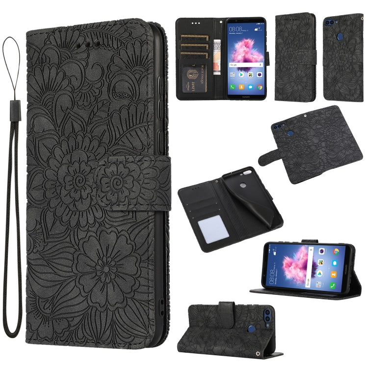 For Honor 7S Skin Feel Embossed Sunflower Horizontal Flip Leather Case with Holder & Card Slots & Wallet & Lanyard