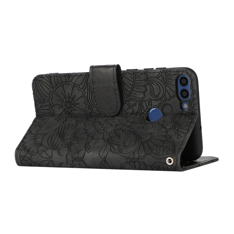For Honor 7S Skin Feel Embossed Sunflower Horizontal Flip Leather Case with Holder & Card Slots & Wallet & Lanyard