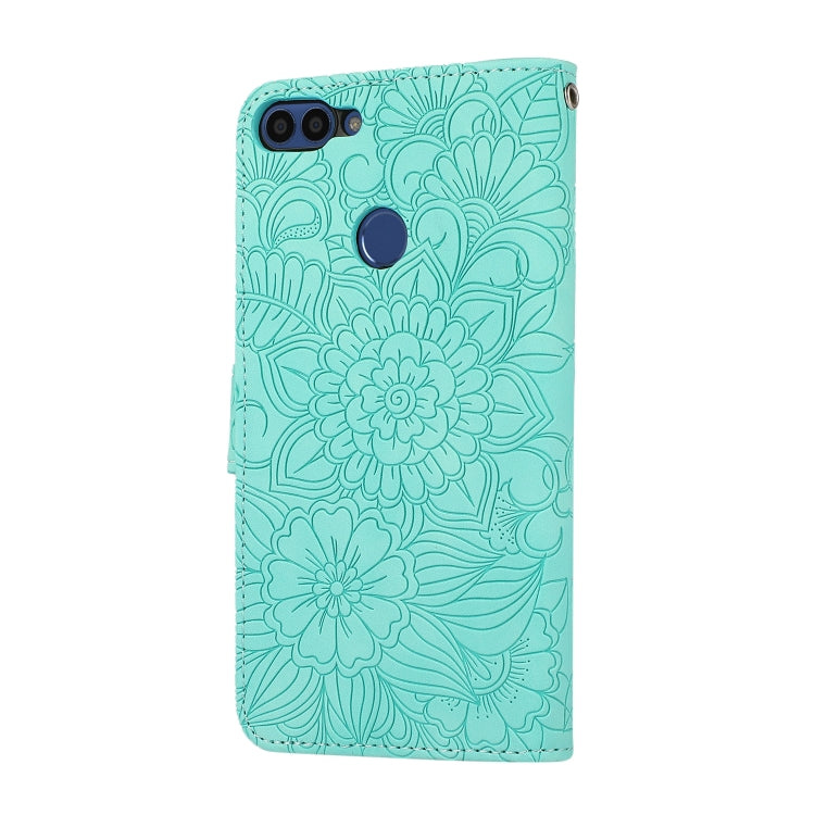 For Honor 7S Skin Feel Embossed Sunflower Horizontal Flip Leather Case with Holder & Card Slots & Wallet & Lanyard
