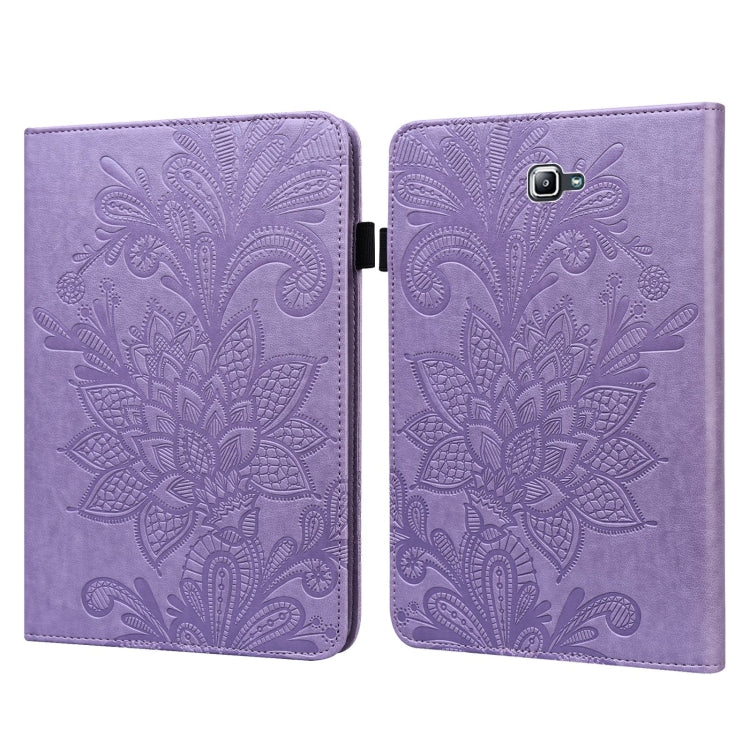For Samsung Galaxy Tab A A6 10.1 inch 2016 Lace Flower Embossing Pattern Horizontal Flip Leather Case with Holder & Card Slots & Wallet & Photo Frame