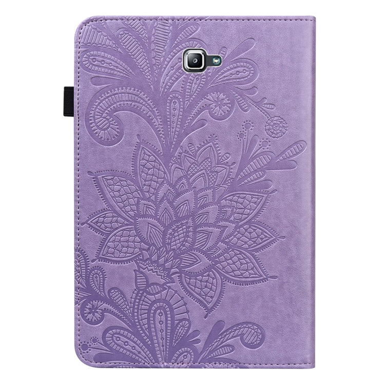 For Samsung Galaxy Tab A A6 10.1 inch 2016 Lace Flower Embossing Pattern Horizontal Flip Leather Case with Holder & Card Slots & Wallet & Photo Frame