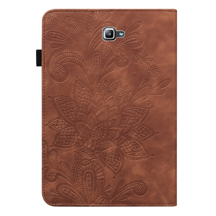 For Samsung Galaxy Tab A A6 10.1 inch 2016 Lace Flower Embossing Pattern Horizontal Flip Leather Case with Holder & Card Slots & Wallet & Photo Frame