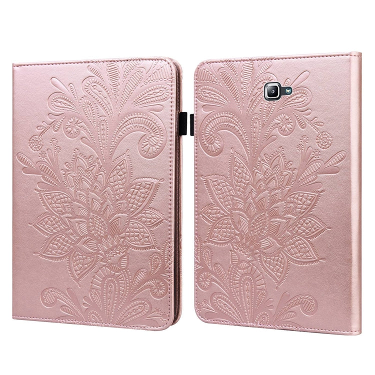 For Samsung Galaxy Tab A A6 10.1 inch 2016 Lace Flower Embossing Pattern Horizontal Flip Leather Case with Holder & Card Slots & Wallet & Photo Frame