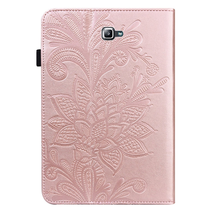 For Samsung Galaxy Tab A A6 10.1 inch 2016 Lace Flower Embossing Pattern Horizontal Flip Leather Case with Holder & Card Slots & Wallet & Photo Frame