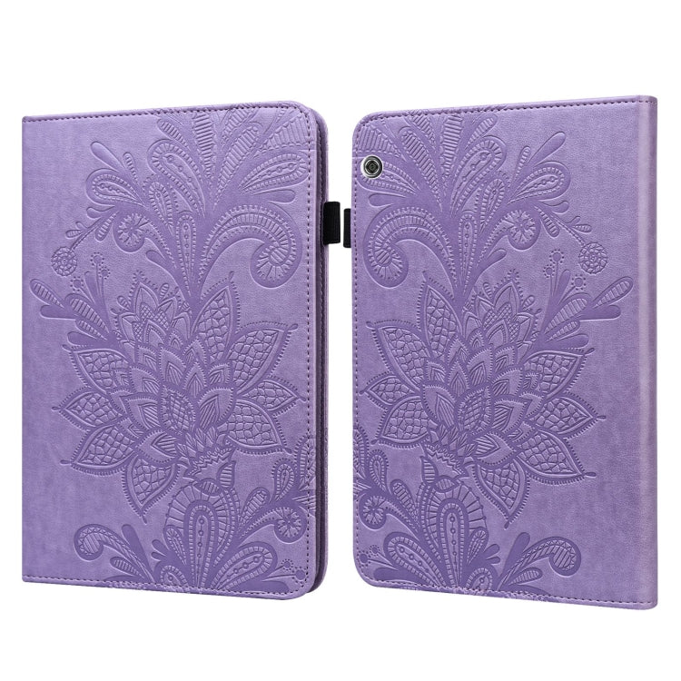 For Huawei MediaPad T5 Lace Flower Embossing Pattern Horizontal Flip Leather Case with Holder & Card Slots & Wallet & Photo Frame