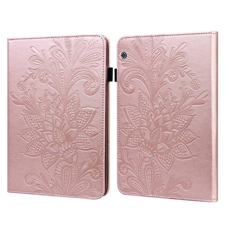 For Huawei MediaPad T5 Lace Flower Embossing Pattern Horizontal Flip Leather Case with Holder & Card Slots & Wallet & Photo Frame