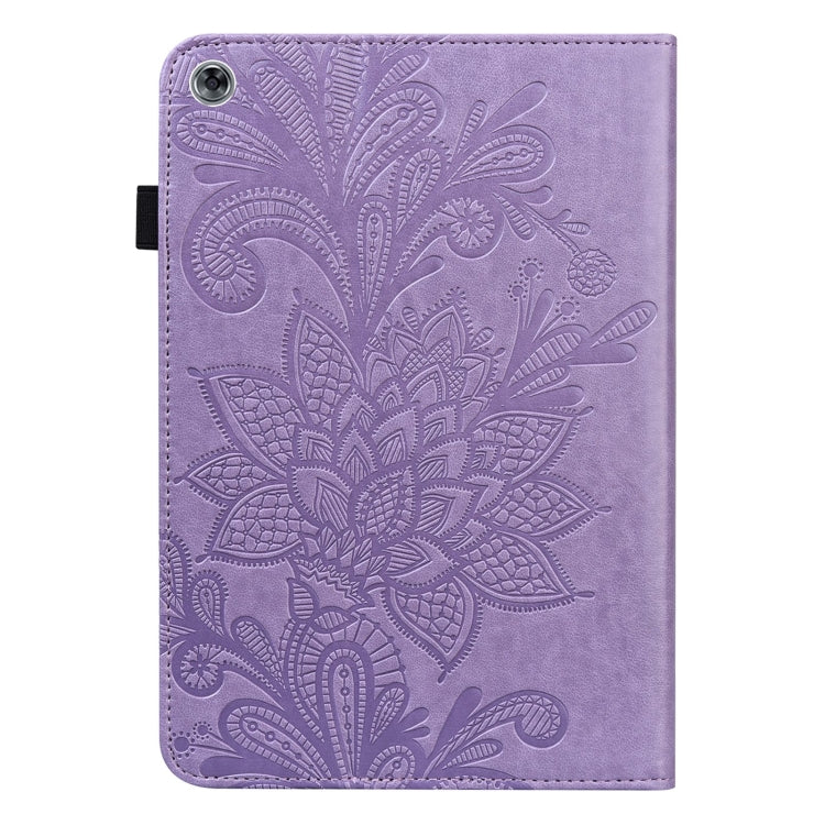 For Huawei MediaPad M5 Lite Lace Flower Embossing Pattern Horizontal Flip Leather Case with Holder & Card Slots & Wallet & Photo Frame