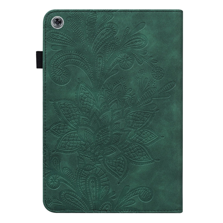For Huawei MediaPad M5 Lite Lace Flower Embossing Pattern Horizontal Flip Leather Case with Holder & Card Slots & Wallet & Photo Frame