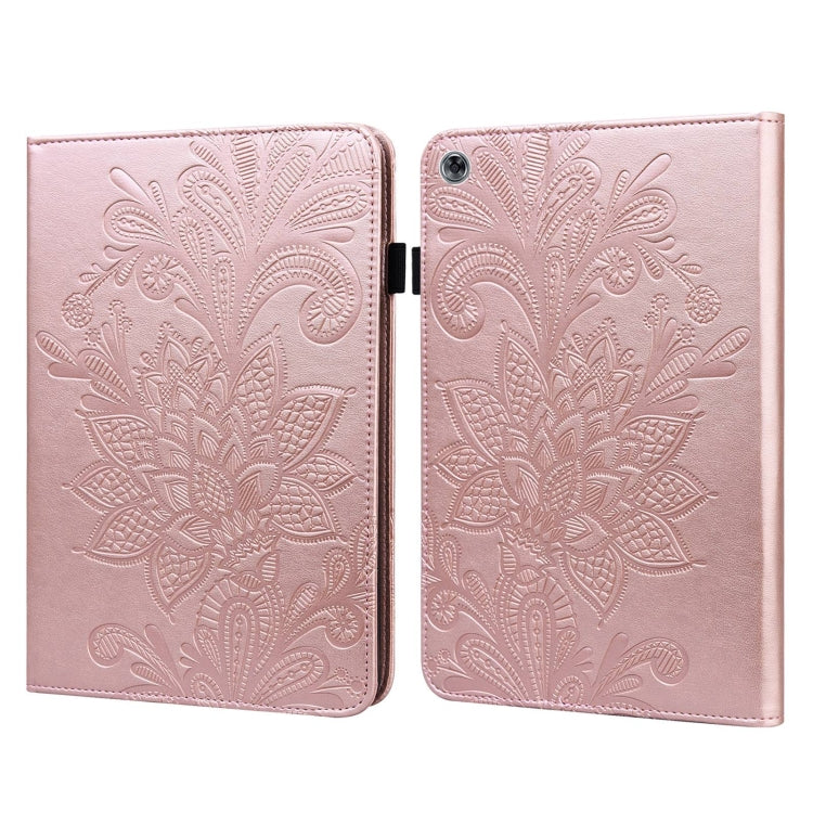 For Huawei MediaPad M5 Lite Lace Flower Embossing Pattern Horizontal Flip Leather Case with Holder & Card Slots & Wallet & Photo Frame