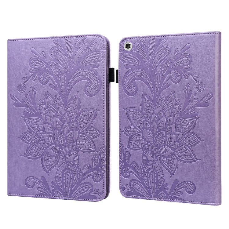 For Lenovo M10 FHD REL Lace Flower Embossing Pattern Horizontal Flip Leather Case with Holder & Card Slots & Wallet & Photo Frame