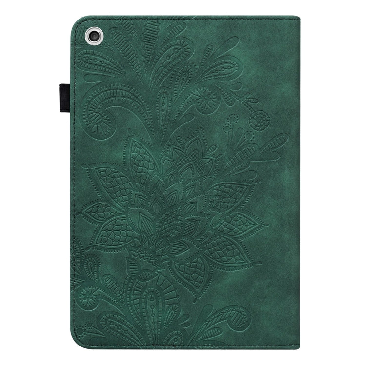 For Lenovo M10 FHD REL Lace Flower Embossing Pattern Horizontal Flip Leather Case with Holder & Card Slots & Wallet & Photo Frame