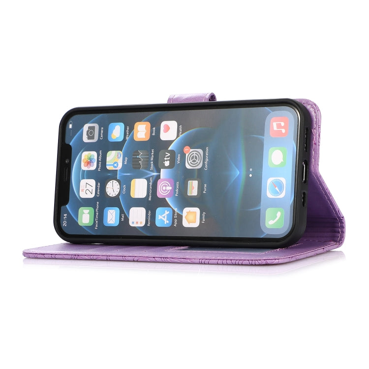 For iPhone 12 Pro Skin Feel Embossed Sunflower Horizontal Flip Leather Case with Holder & Card Slots & Wallet & Lanyard
