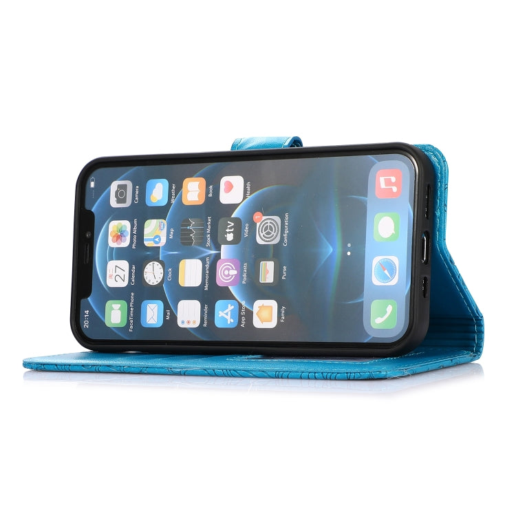 For iPhone 12 Pro Skin Feel Embossed Sunflower Horizontal Flip Leather Case with Holder & Card Slots & Wallet & Lanyard