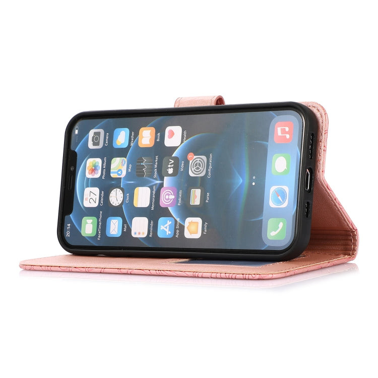For iPhone 12 Pro Skin Feel Embossed Sunflower Horizontal Flip Leather Case with Holder & Card Slots & Wallet & Lanyard