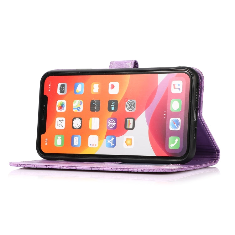 For iPhone 11 Pro Max Skin Feel Embossed Sunflower Horizontal Flip Leather Case with Holder & Card Slots & Wallet & Lanyard