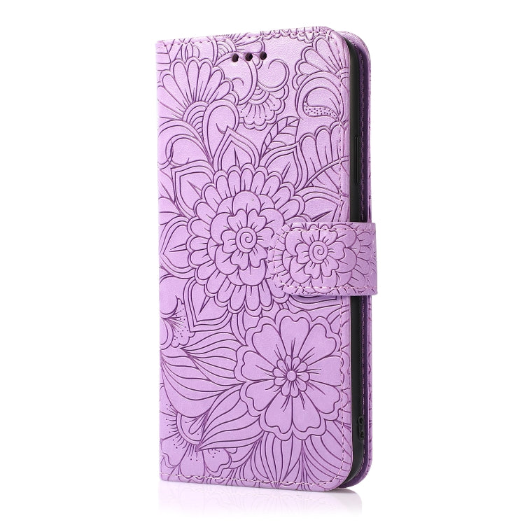 For iPhone 11 Pro Skin Feel Embossed Sunflower Horizontal Flip Leather Case with Holder & Card Slots & Wallet & Lanyard