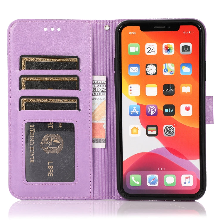 For iPhone 11 Pro Skin Feel Embossed Sunflower Horizontal Flip Leather Case with Holder & Card Slots & Wallet & Lanyard