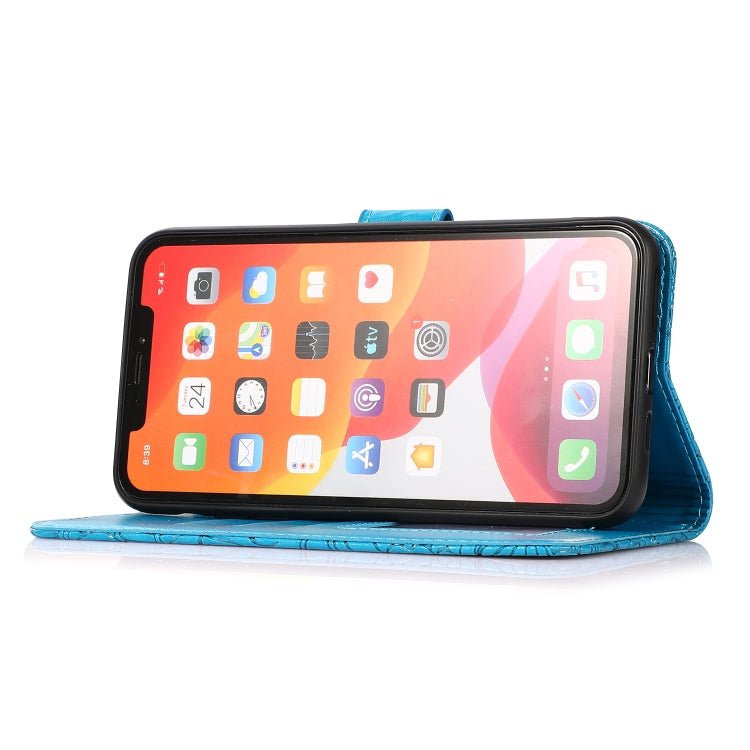 For iPhone 11 Pro Skin Feel Embossed Sunflower Horizontal Flip Leather Case with Holder & Card Slots & Wallet & Lanyard