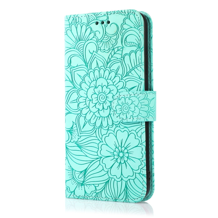 For iPhone 11 Pro Skin Feel Embossed Sunflower Horizontal Flip Leather Case with Holder & Card Slots & Wallet & Lanyard