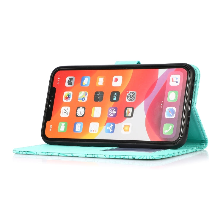 For iPhone 11 Pro Skin Feel Embossed Sunflower Horizontal Flip Leather Case with Holder & Card Slots & Wallet & Lanyard
