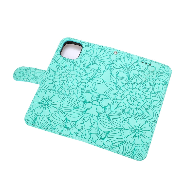 For iPhone 11 Pro Skin Feel Embossed Sunflower Horizontal Flip Leather Case with Holder & Card Slots & Wallet & Lanyard