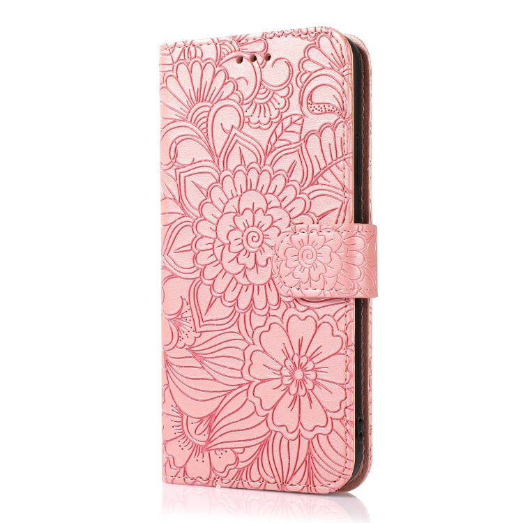 For iPhone 11 Pro Skin Feel Embossed Sunflower Horizontal Flip Leather Case with Holder & Card Slots & Wallet & Lanyard