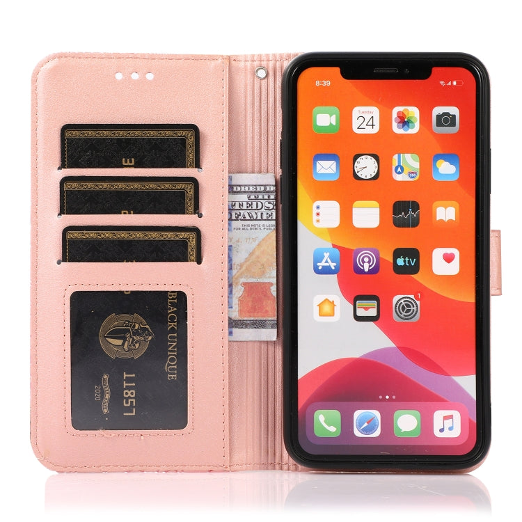 For iPhone 11 Pro Skin Feel Embossed Sunflower Horizontal Flip Leather Case with Holder & Card Slots & Wallet & Lanyard