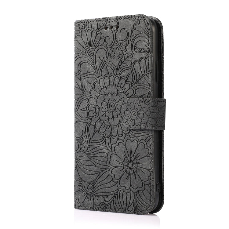For iPhone 11 Pro Skin Feel Embossed Sunflower Horizontal Flip Leather Case with Holder & Card Slots & Wallet & Lanyard