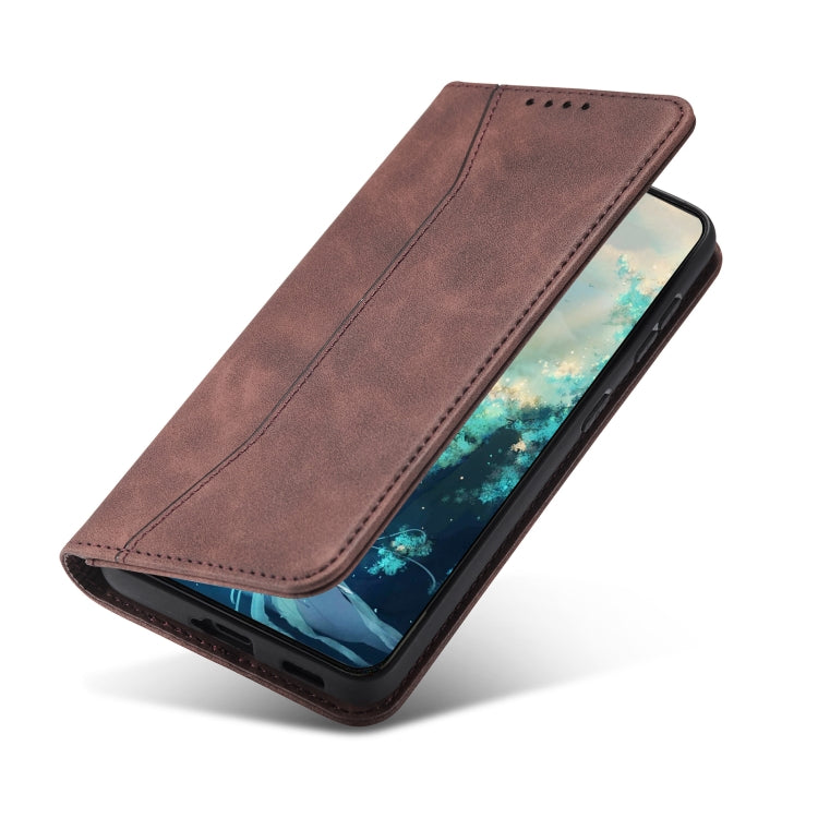 For Samsung Galaxy A12 5G Skin-feel Calfskin Texture Magnetic Dual-Fold Horizontal Flip Leather Case with Holder & Card Slots & Wallet