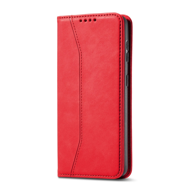 For Samsung Galaxy A12 5G Skin-feel Calfskin Texture Magnetic Dual-Fold Horizontal Flip Leather Case with Holder & Card Slots & Wallet