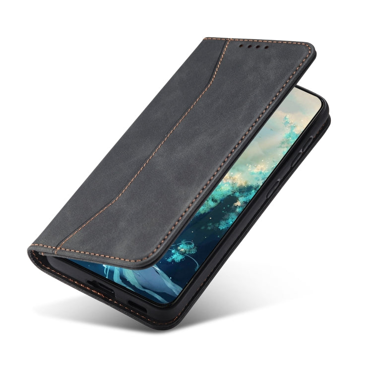 For Samsung Galaxy A42 5G Skin-feel Calfskin Texture Magnetic Dual-Fold Horizontal Flip Leather Case with Holder & Card Slots & Wallet
