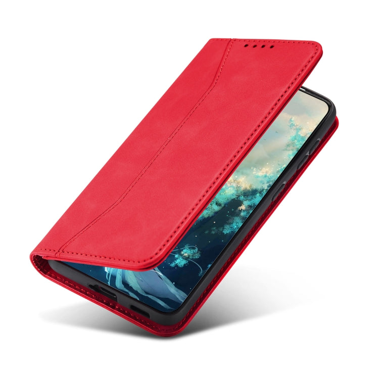 For Samsung Galaxy A72 Skin-feel Calfskin Texture Magnetic Dual-Fold Horizontal Flip Leather Case with Holder & Card Slots & Wallet