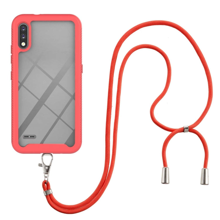 For LG K22 Starry Sky Solid Color Series Shockproof PC + TPU Protective Case with Neck Strap
