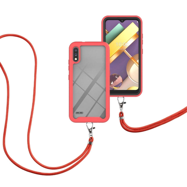 For LG K22 Starry Sky Solid Color Series Shockproof PC + TPU Protective Case with Neck Strap